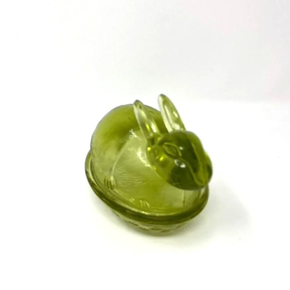 Target Colored Glass Figural Bunny Treats Candy Dish Easter Pink Clear Green